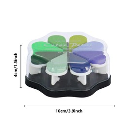 8 colores Craft Rainbow Finger Ink Pads sellos, pequeñas almohadillas de tinta de goma, almohadilla de opción de punto de pétalo, lavable, para hacer tarjetas, álbumes de recortes, pintura de niños, manualidades, álbum de diario de letras, álbum (1015)