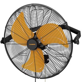 CAMMOO 18 Inch Wall Mount Fan, Extended 6.6ft Power Cord, 360° Tilt Adjustment, 3-Speed, IP44 Industrial Commercial Wall Mounted Fan for Greenhouse, Garage, Workshop, Covered Patio, 1 Pack