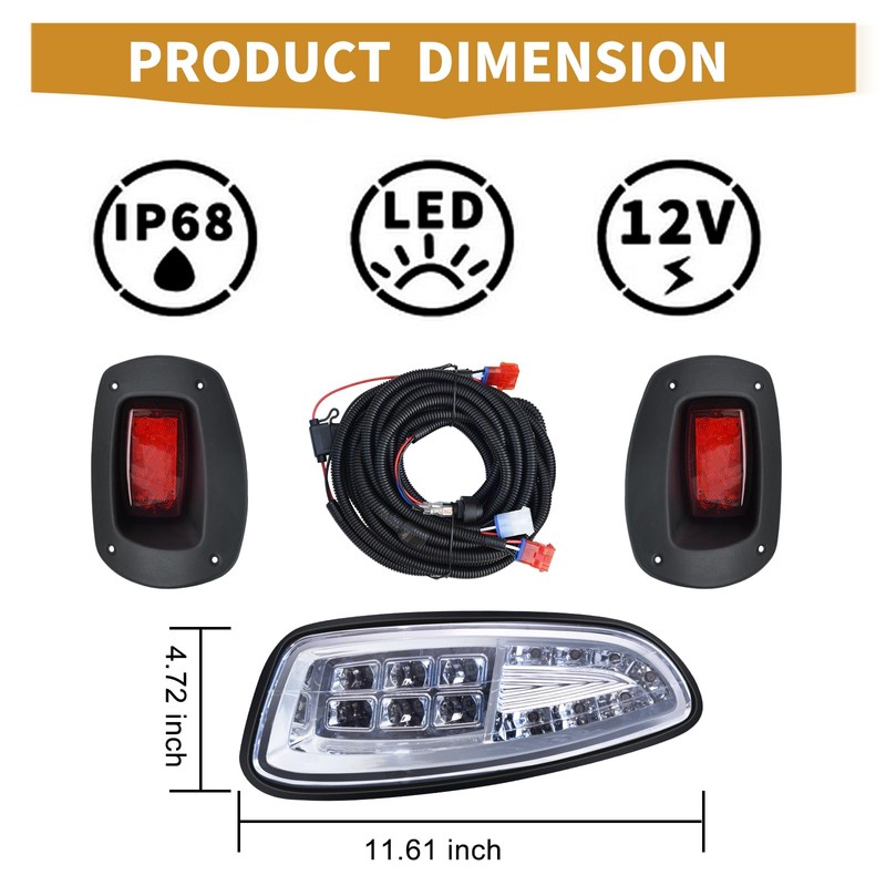 Shu-Ran Golf Cart LED Head Tail Light Kits for EZGO