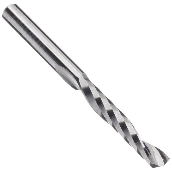 LMT Onsrud 65-020 Solid Carbide Upcut Spiral O Flute Cutting Tool, Inch, Uncoated (Bright) Finish, 21 Degree Helix, 1 Flute, 3.0000" Overall Length, 0.1875" Cutting Diameter, 0.2500" Shank Diameter