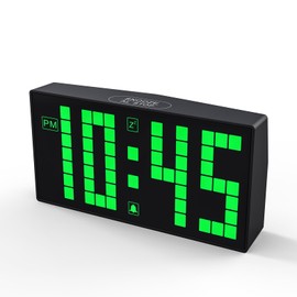 KWANWA Auto-Dimming Digital Alarm Clock with Weekend Mode & Battery Backup, 12/24H DST, Small LED Clock for Bedroom, Desk, Nightstand, Kids, Seniors
