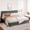 SHA CERLIN Dark Grey King Platform Upholstered Bed Frame with