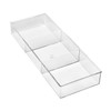 Whitmor 3 Section Small Easy Clean Clear Plastic Resin Drawer