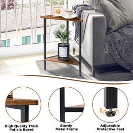 Small Corner Table for Small Spaces - Corner Tables for Living Room - Corner End Table - Triangle End Table - Corner Nightstand - Corner Side Table - Tall Corner Accent Table Corner Side Table