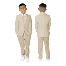 Spring Notion Big Boys' Modern Fit Khaki Suit Set 08