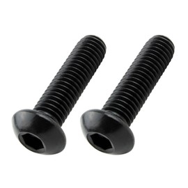 POSH M8X30 900830-B9 Motorcycle Accessories Button Cap Bolts, Stainless Steel, Black, 2 Pieces
