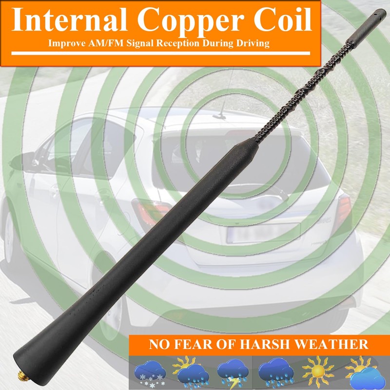 9 Inch Antenna for Toyota Yaris (2007-2018), Flexible Rubber Antenna