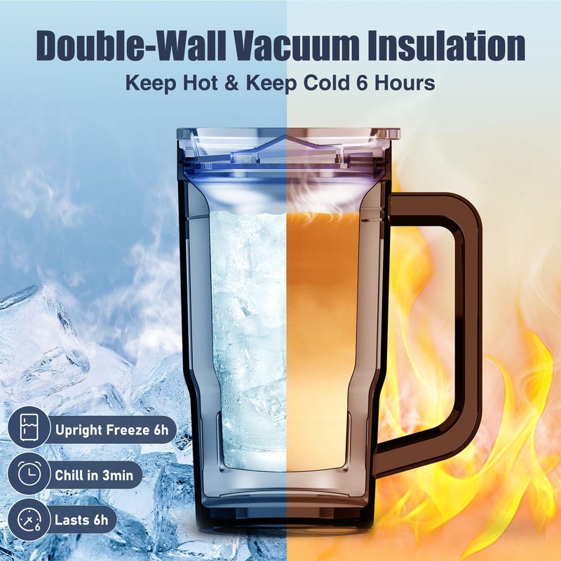 2-in-1 Freeze & Insulated Stainless Steel Mug with Lid