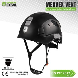 GREEN DEVIL Protective Helmet Work Helmet Hard Hat Adjustable ABS Safety Helmet Lightweight Ventilated Construction Helmet with EN 397 Industrial Helmet