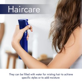 VIGOR PATH Continuous Spray Bottle with Ultra Fine Mist - Versatile Water Sprayer for Hair, Home Cleaning, Salons, Plants, Aromatherapy, and More - Empty Hair Spray Bottle - 300ml/10.1oz (Blue)