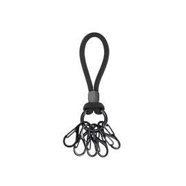 SOREIA Mini Carabiner Keychain S-Shaped Carabiner with 5 Keys, Lost Prevention, Lightweight, Multifunctional, Outdoor Activities, Camping Supplies, Household Goods, Anti-Theft, Stylish, Black*1 pcs
