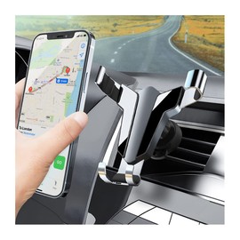 Moioee Car Air Vent Phone Mount, Auto-Lock Gravity Stable Stand Mobile Phone Holder with Upgrade Clip, Vehicle Hands Free Cradle Cell Phone Holder Mount Universal Fit for All Smartphones (Silver)