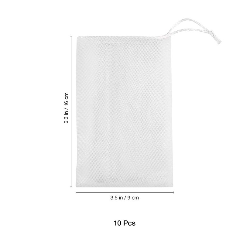 Frcolor Whisk Net, Soap Net, Soap Bag, Drawstring Bag, Mesh,