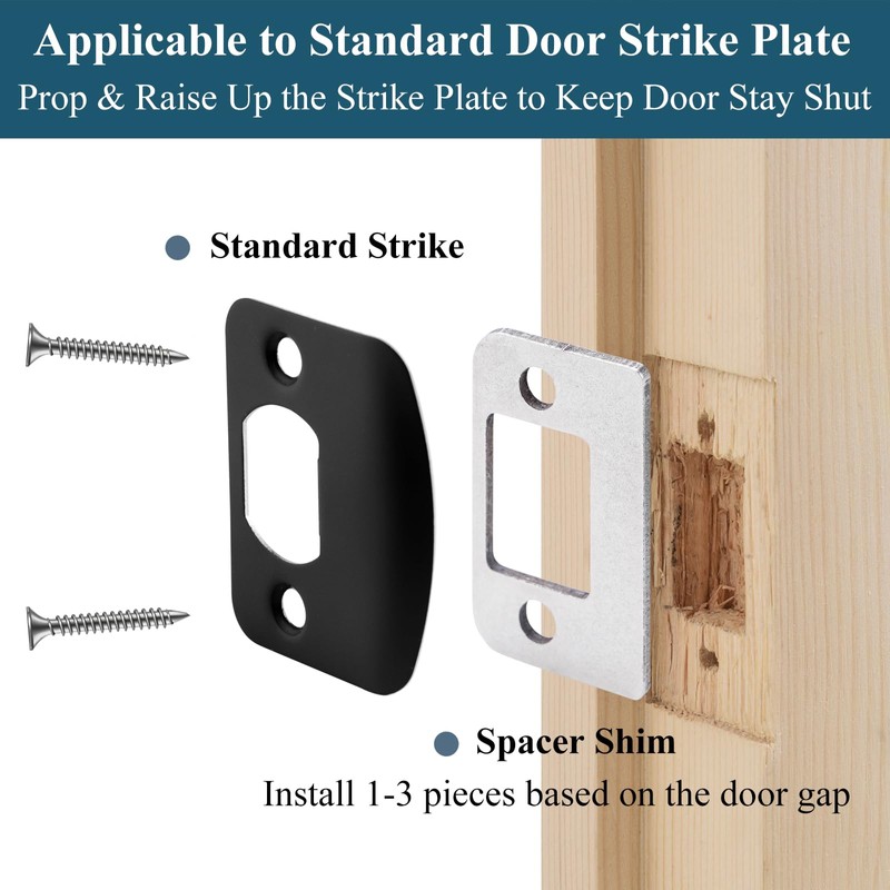 MOSECYOU Door Strike Shim Plates, Standard Size Spacer, Stainless Steel,