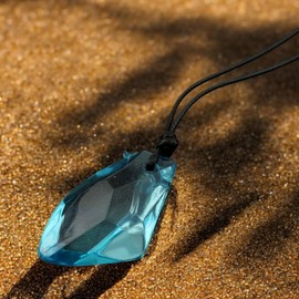 PRINCESS CUTENESS STORE H2O Just Add Water Mako Mermaid Blue Crystal Thin Black Cord Necklace