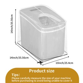 Small Ice Maker Cover, Appliance Covers, Transparent PVC Ice Maker Cover with a Telescopic Band Design, Compatible with Most Small Electrical Appliances Such As Coffee Machine 10"L X 14"W X 14"H
