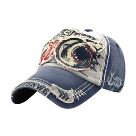 Minaco Life Men's Shark Embroidered Baseball Cap Unisex Casual - baseball biege