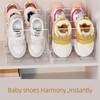 NUOLUTH Clear Acrylic Kids Shoe Rack for Closet Organizers and