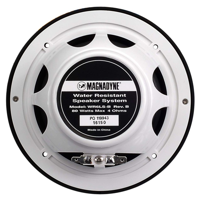 Marine Audio Speakers, 80 Watts, 6.5 Inch, Water Resistant, UV-Resistant,