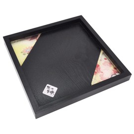 Ishida 52144 Kyo-Yuzen Horn Tray, Black, 7.1 inches (18 cm)
