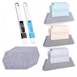 11Pcs Window Cleaning Brushes,Window Groove Cleaning Tool,Window Door Track Groove Corner Gap Cleaning Brush,Window Groove Cleaning Brush,Window or Sliding Door Track Cleaning Brush, Tile Lines Brush