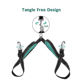 Szelam Double Dog Leash, Double Leash Coupler Splitter Tangle Free for Training and Walking 2 Dogs, Reflective Adjustable Dog Leash for Medium Large Dogs