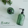 JASAI 18Oz Green Glass Soap Dispenser with Black Rust Proof