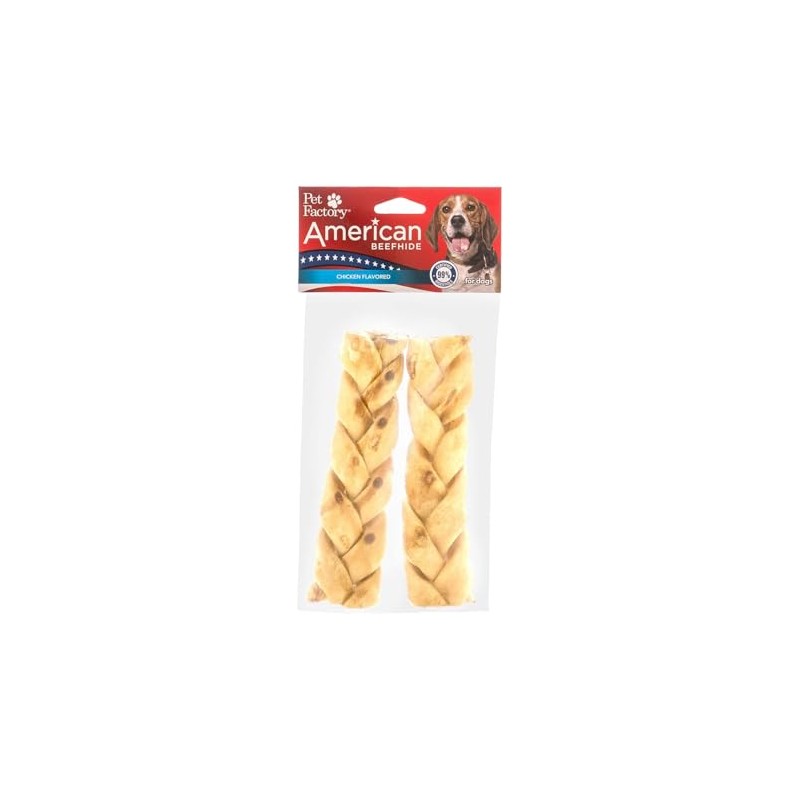 Pet Factory American Beefhide 6" Braided Sticks Dog Chew Treats