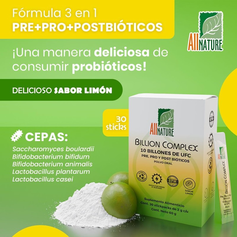 All Nature Billion Complex, Probióticos 10 Billones, Pre, Pro y