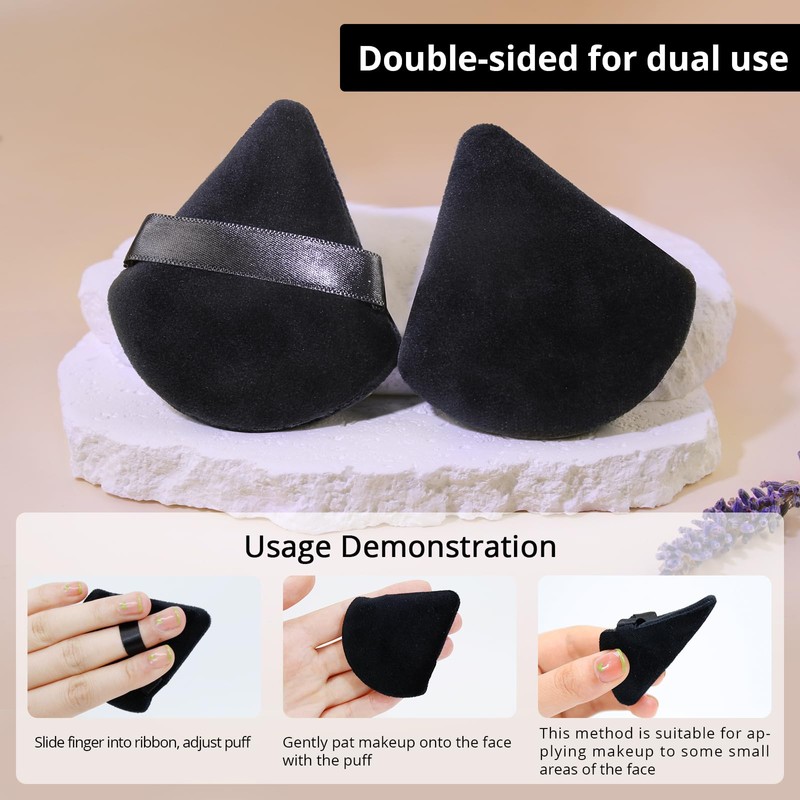 BEAKEY 12pcs Powder Puff Face Powder Triangle Makeup Puff Loose