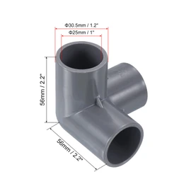 PATIKIL 8pcs 25mm 3 Way Elbow Pipe Fitting UPVC Joint Coupling Pipe Adapter for Pipe Connection, Gray