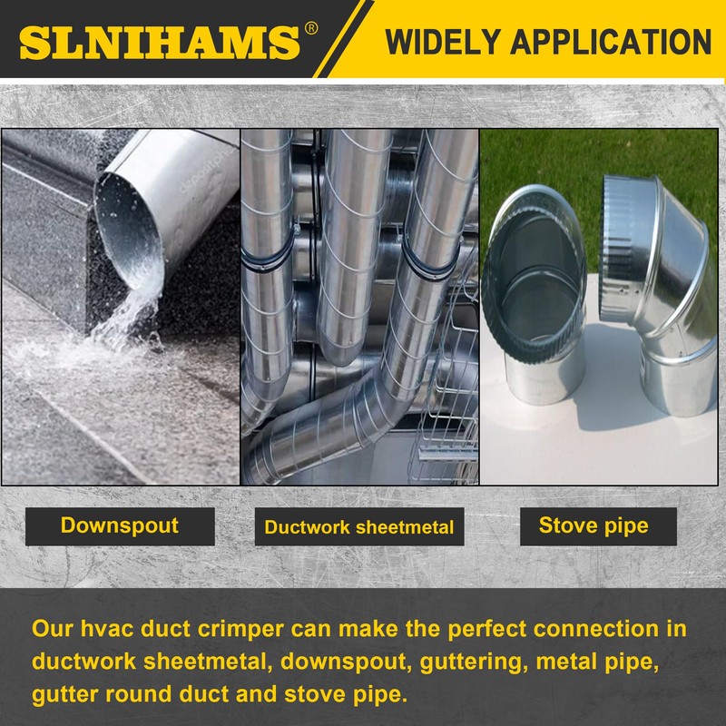 SLNIHAMS 5-Blade Hand Crimper Sheet Metal Tools, Hvac Tool for
