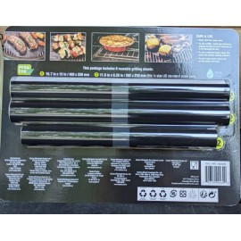 Miu Barbeque Grill Mats Reusable Grilling Sheets 2 sizes Set of 6 BPA Free NEW