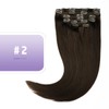 Clip-In Real Hair Extensions, Dark Brown, 35 cm, 6 Pieces,