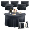 6 Pack Black Round Spandex Tablecloths for 60 inch Tables,