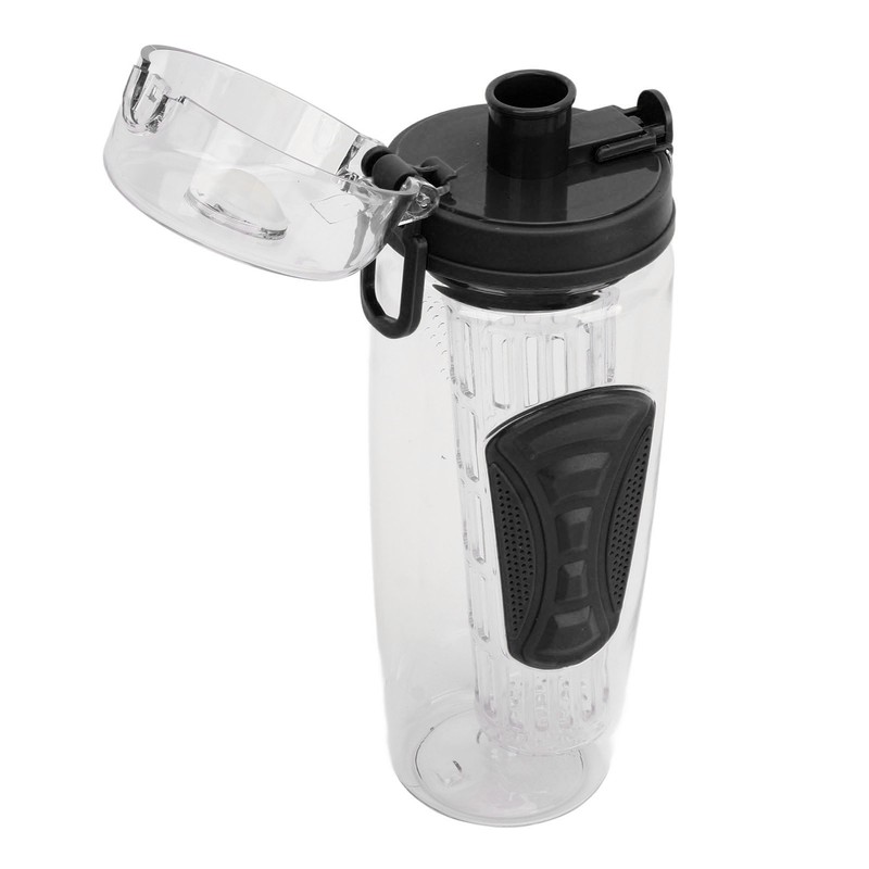 Fruit Infuser Water Bottle Anti Slip Grip Flip Top Lid