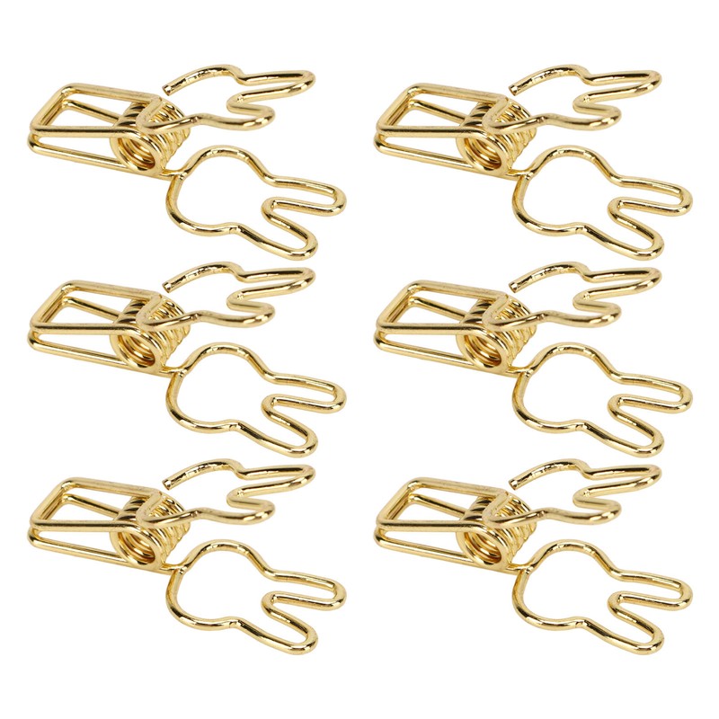 100pcs Binder Clips Cute Cartoon Rabbit Shape Metal Hollowed Long