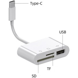 Multifunction Card Reader 3 in 1 USB C TF SD Card Reader Hub Adapter, Camera Memory Card Reader, Card Reader SD Adapter, Card Reader SD Card USB C for Laptop