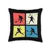 Play Squash Racket Ball Retro Squash Player Throw Pillow
