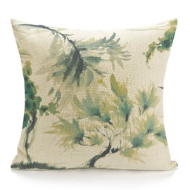 POMOTER Home Watercolor Tree Decorative Square Throw Pillow Case Covers Thanksgiving Decor Farmhouse Outdoor Pillow Cover for Home Sofa Couch 18"x18"