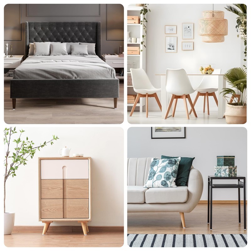 60Pcs Round Tansparent Rubber Feet Bumpers, Built in Stainless Steel