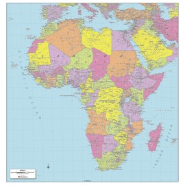 MapSherpa: Africa Political Wall Map - Large - 32 x 33.5 inch Poster - Front Lamination