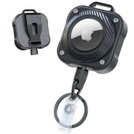 LIUGX Airtag Retractable Keychain with Belt Clip, Airtag Holder, Badge Reel with 31.5” Wire Rope, 10,000+ Rebound, 8oz