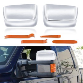 JDMON Door Rearview Mirror Cover Cap Compatible with Ford F250 F350 F450 F550 Super Duty 2008-2016 Replacement for 7C3Z-17D742-A 7C3Z-17D743-A 2Pcs (Chrome)