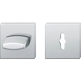 FSB 0 12 1704 00054 6204 Rosette Door Rosette Square ASL with Latch Pin 8 mm, Protective Rosette for Toilet Door Lock, Matte Stainless Steel, Silver
