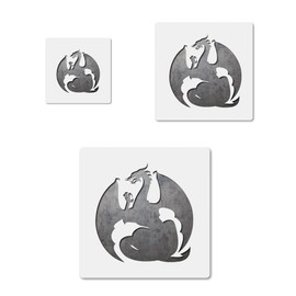 Dragon Animal Mythical Fantasy, quality mylar stencil pack in 3 sizes, reusable for crafts and diy projects CCSTE-19608