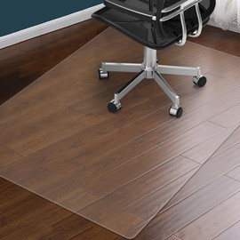 Clear Chair Mat for Hardwood Floor: 48" x 36" Plastic Office Chair Mats for Hard Wood and Tile Floor, Easy Glide No-Slip Floor Mat for Rolling Chair, Heavy Duty Pvc Floor Protector under Computer Desk