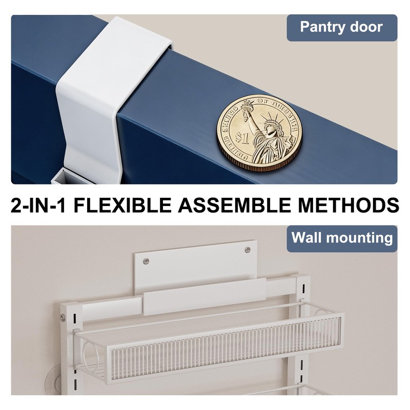 Clothink Over the Door Pantry Organizer 8 Tiers Hanging or