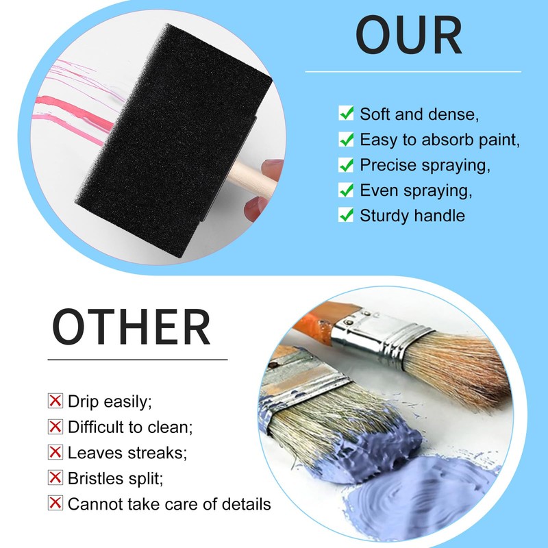 Foam Paint Brushes 4 Inch 4 Pcs Foam Brushes for