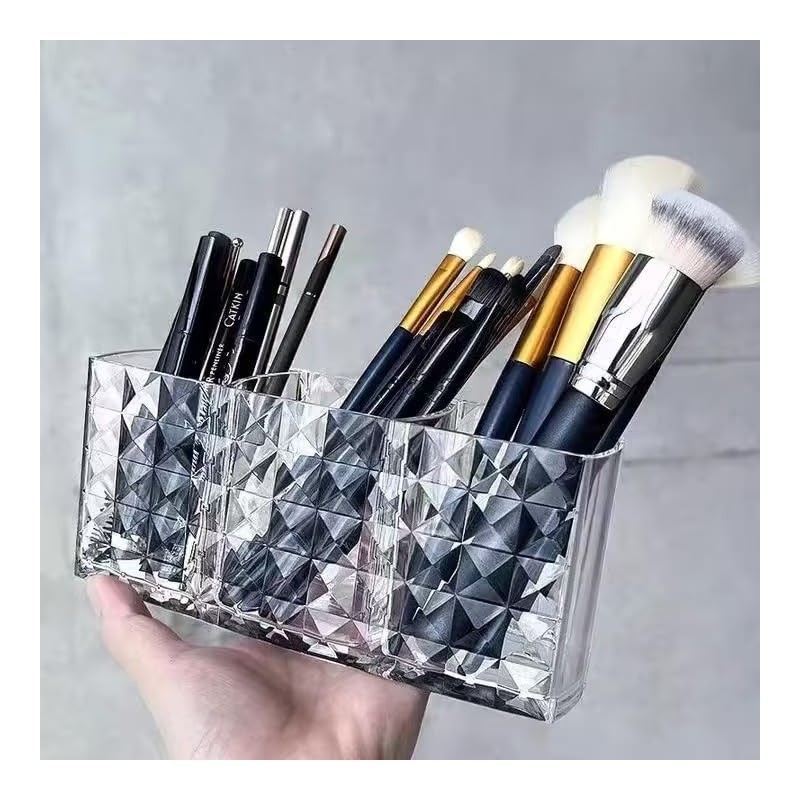 Acrylic Makeup Finger Nail Art Tool Organizer 3 Spaces For